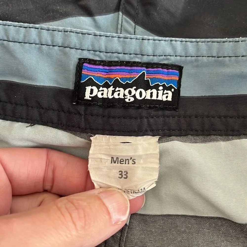 Patagonia Blue Striped Swim Shorts Size 33‎